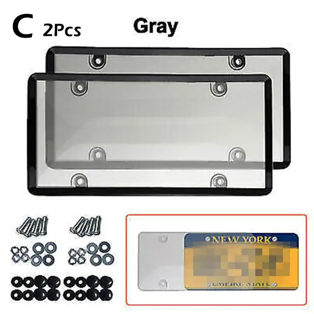 2pcs Clear Reflective Anti Speed Red Light Toll Camera Stopper License  Plate Cover License Plate Photo