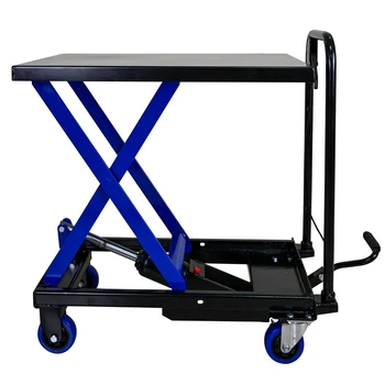 500lbs Hydraulic Lift Truck Manual Single Scissor Platform with 4 Wheels for Material Handling,black 1