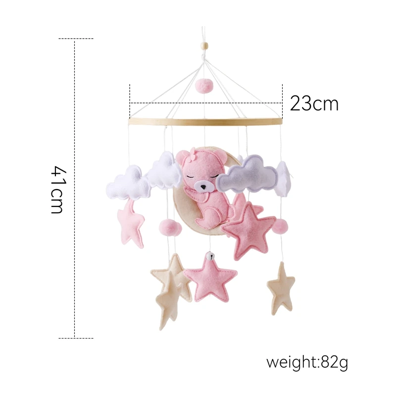 Baby Rattle Toy 0-12 Months Wooden Mobile On The Bed Newborn Music Box Bed Bell Hanging Toys Holder Bracket Infant Crib Boy Toys images - 6