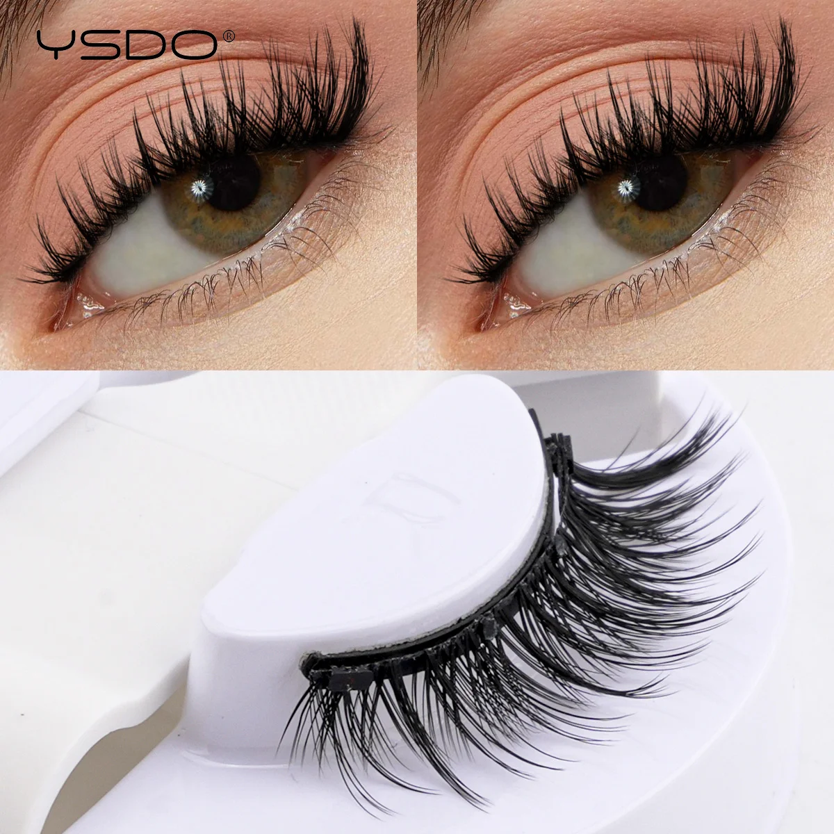 Fake Eyelashes Magnetic Eyelashes Fluffy Mink Fake Lashes Reusable Natural Handmade 1 Pair