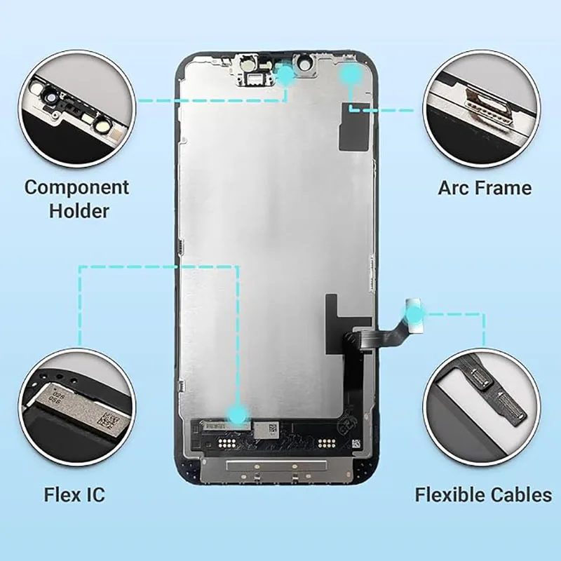 Schermo Display Incell per iPhone 14 14Pro 14 Pro Max 14Plus, Sostituzione LCD con Touch 3D e Cornice Digitizer - immagine 2