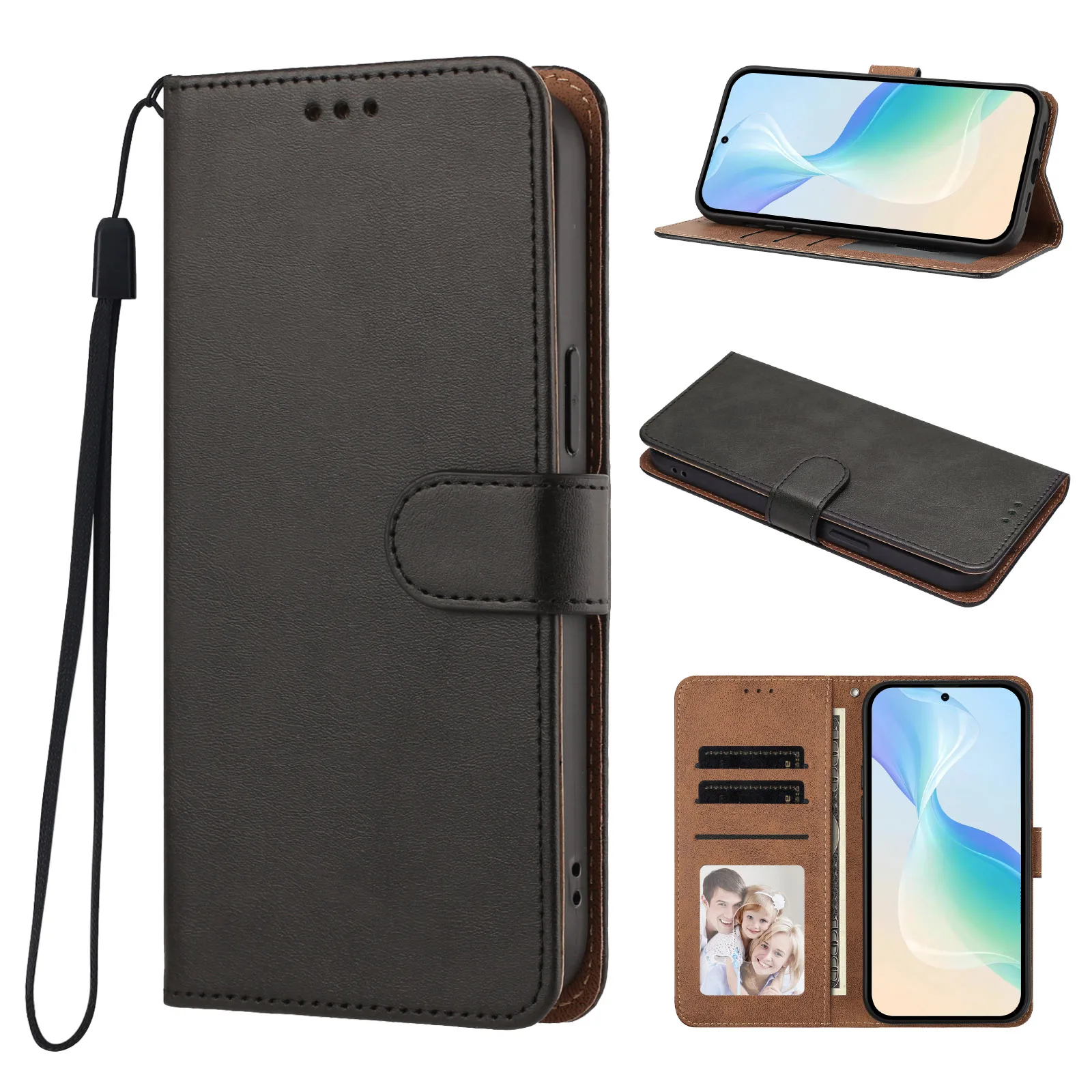 Luxury Leather Flip Wallet Phone Cover
