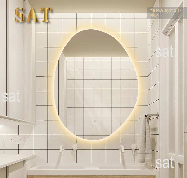 Description Picture 4 of itemSmart Bathroom Mirror Lights Irregular Bright Magnifying Bathroom Mirror Anti Fog Espejos Con Luces Decoration Home