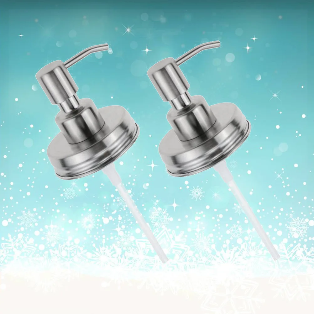 

2 Pcs Soap Dispenser Lids Pump Stainless Steel Handwashing Fluid Glass Bottle Lotion