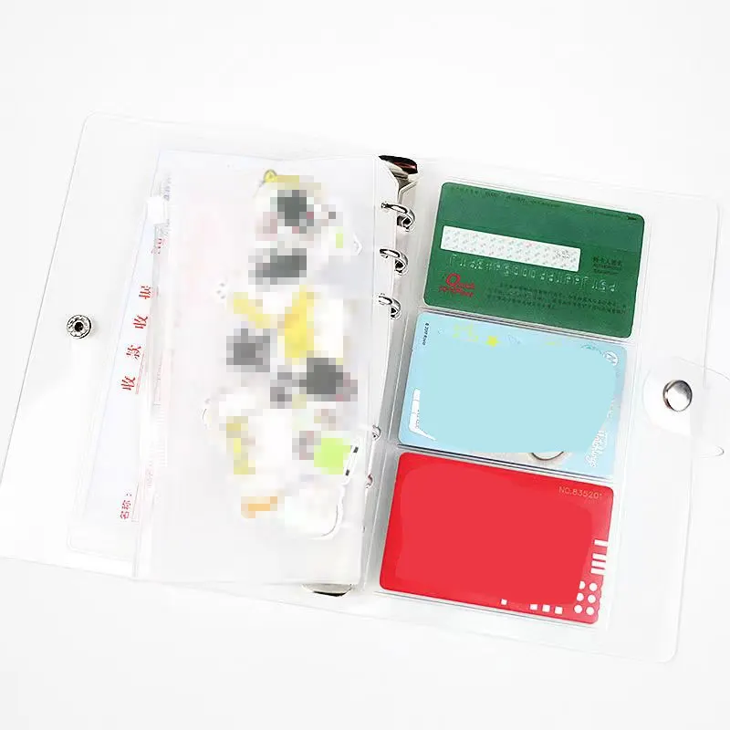 10pcs/Set A5 A6 A7 Pouch 6 Holes Transparent Card Book Loose-Leaf Bills Bags Binder Refill Inner Storage Organizer Holder Pocket