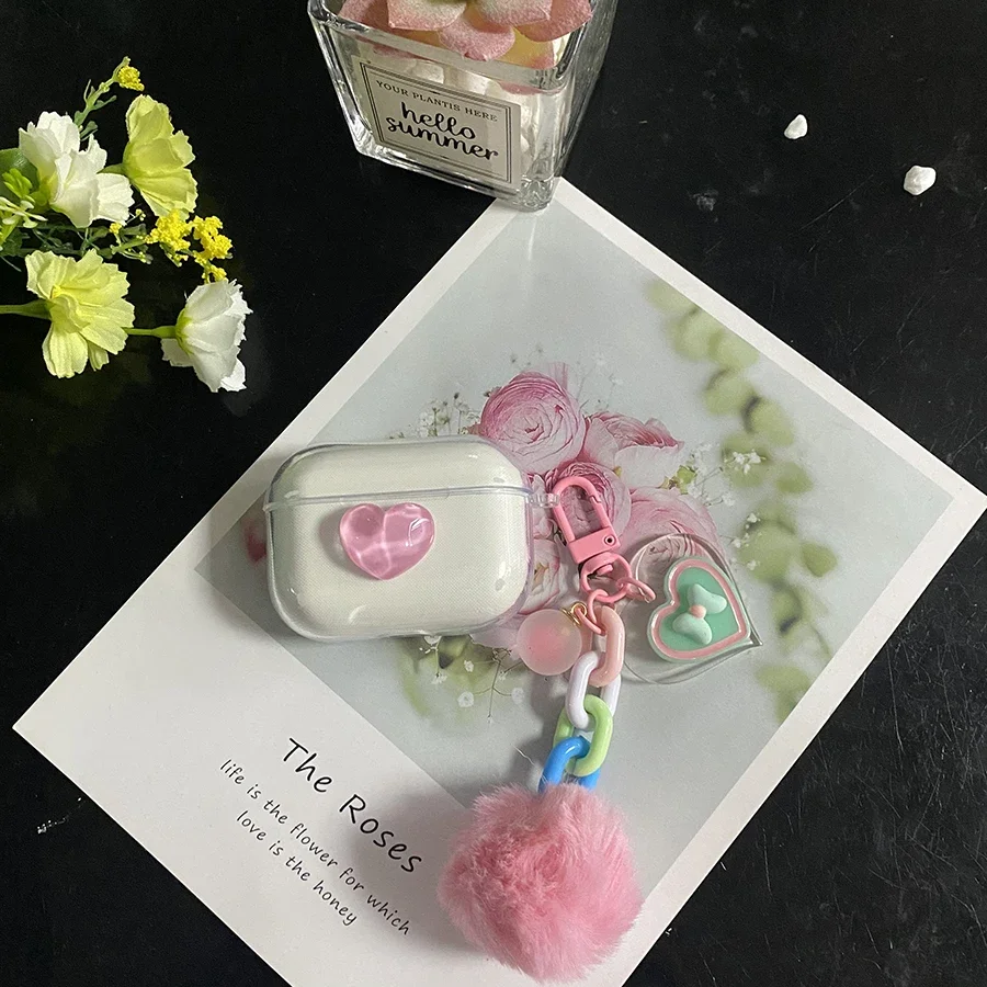 Симпатичный чехол для AirPods Pro 2 Чехол AirPods1/2 мультяшный прозрачный силиконовый чехол для наушников AirPods 3 чехол с брелоком