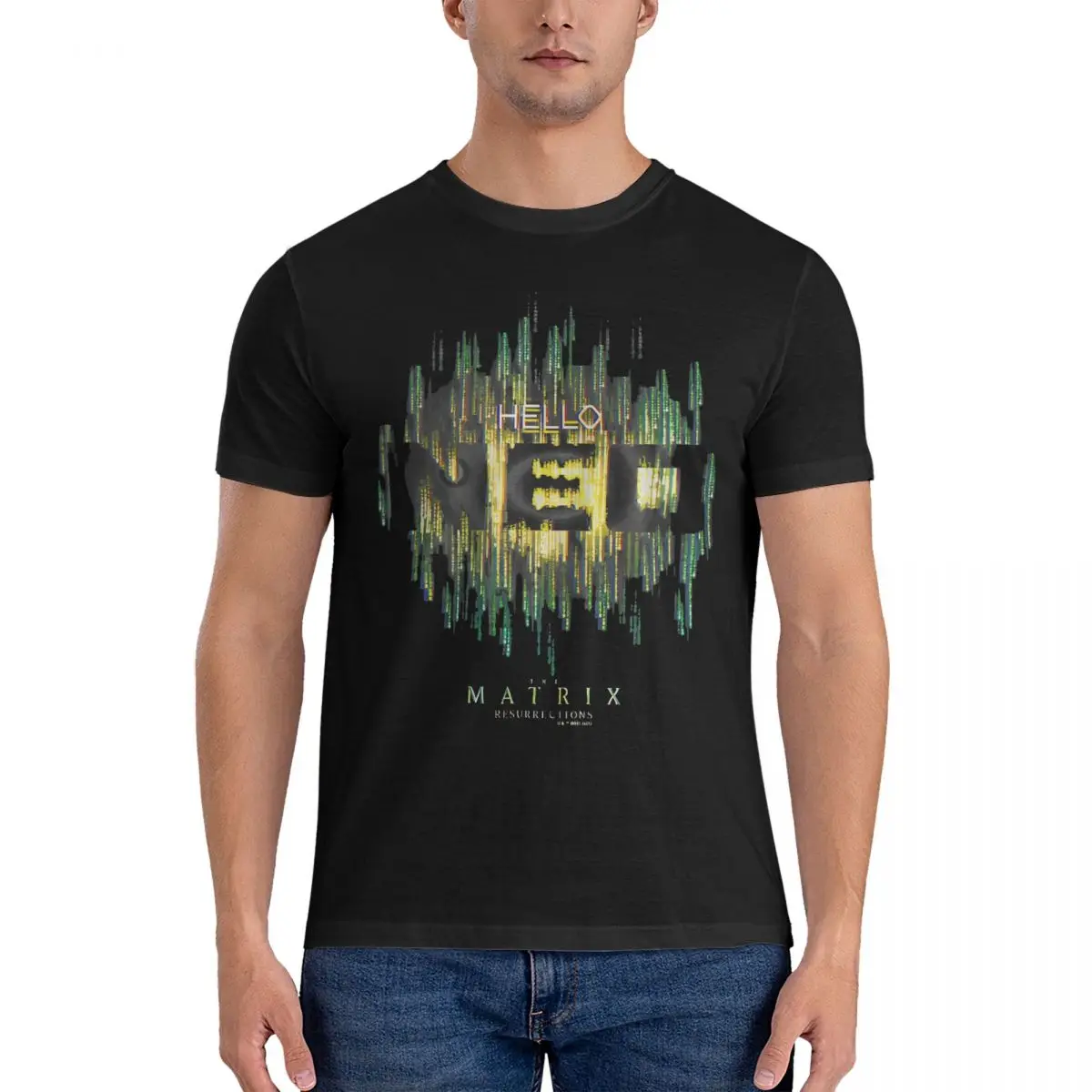 Resusions Hello T Shirt The Matrix Neo Film Morpheus Leisure Tees Magliette Girocollo A Maniche Corte Vestiti Estivi In Puro Cotone