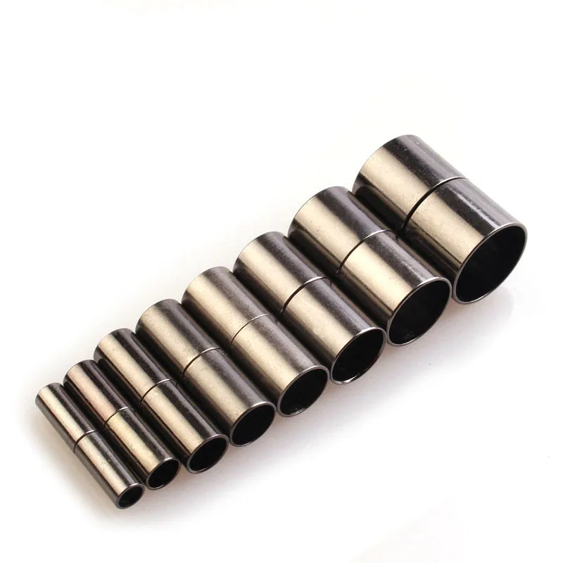 자석 걸쇠 3 4 6 7 8 10 12 14 15mm 가죽 코드 팔찌 목걸이 커넥터 엔드 캡, DIY 쥬얼리 제작 액세서리, 5 세트