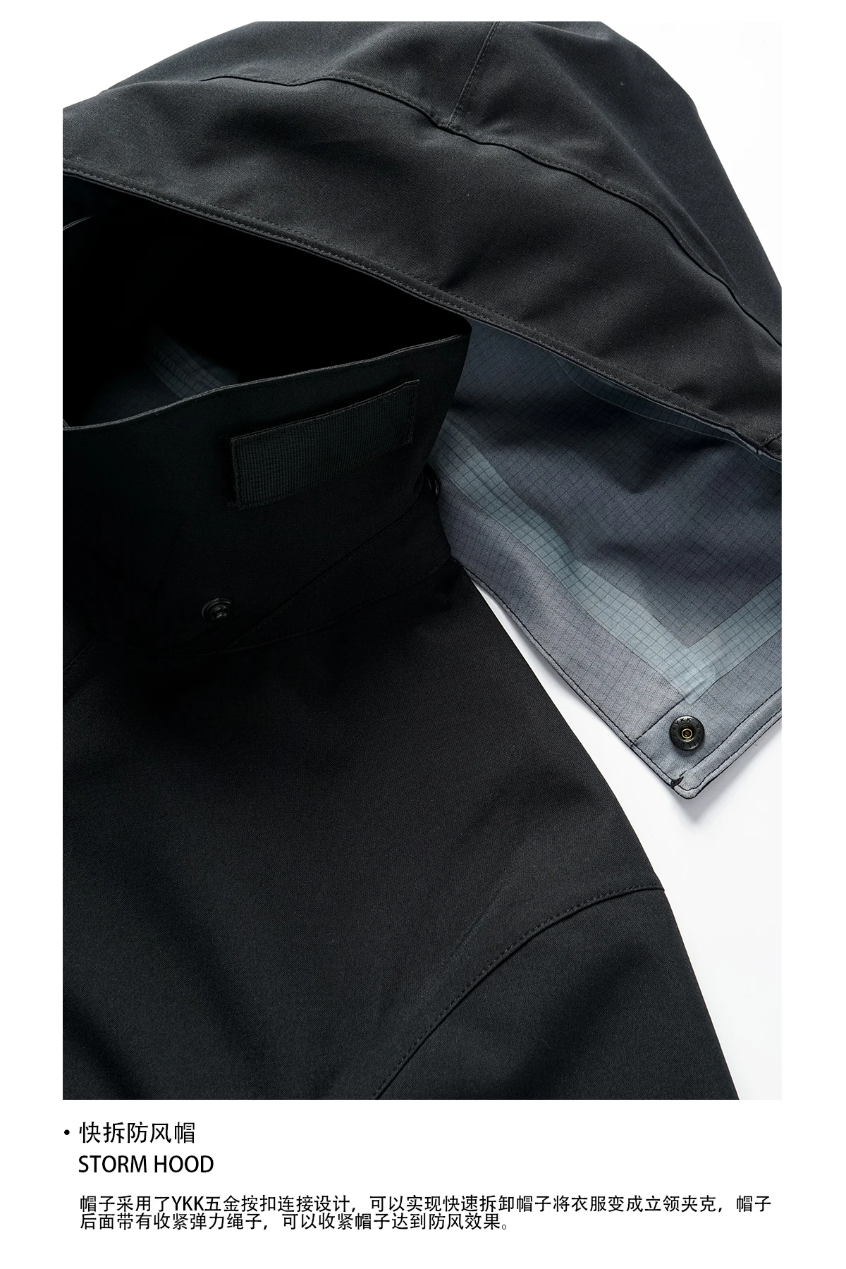 Ninja warning Storm techwear Jacket flak pocket waterproof seam sealed polyamide 3L fabric detachable hood