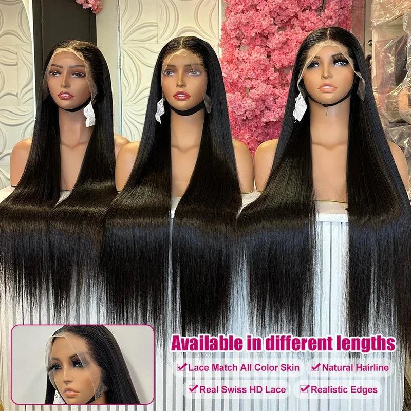 250% Density 100% Brazilian Human Hair Straight Wig - 13x4/5x5 HD Lace Front Glueless Pre-Plucked With Baby Hair Full Edges Ear