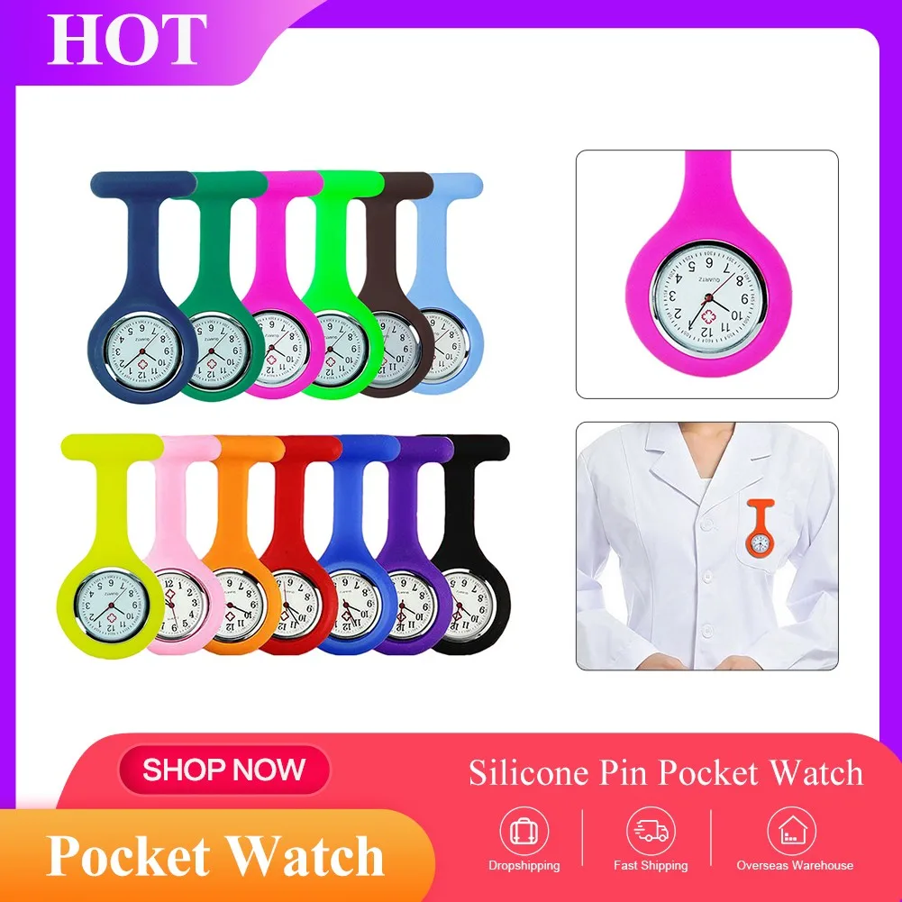 Tanio 1 sztuk silikonowy zegarek dla pielęgniarki broszka Robe zegarek