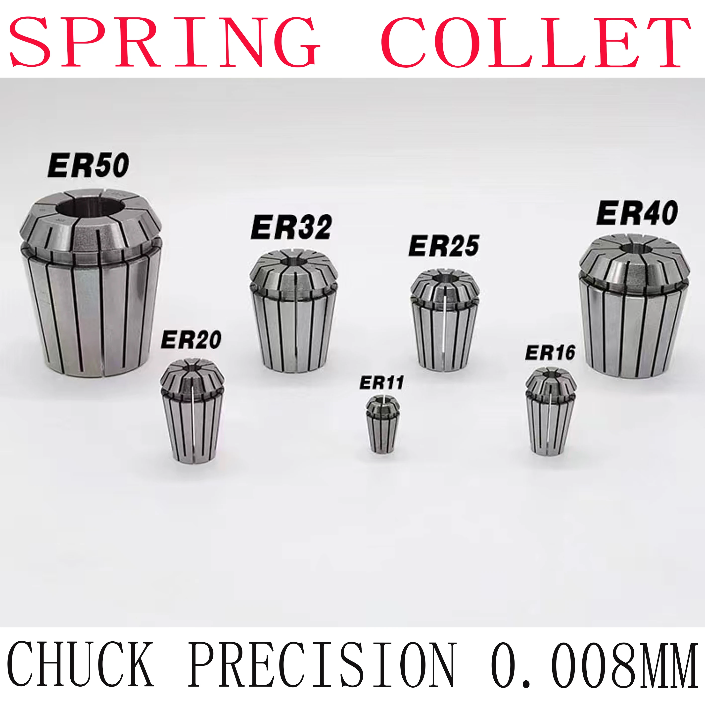 

NEW AA grade 1pcs ER11 1-8mm 1/4 1/8 spring collet chuck precision 0.008mm for CNC Milling Lathe Tool spindle motor