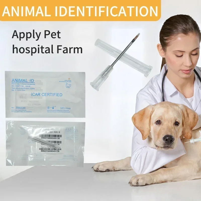 10pcs Separated Needle FDX-B Pet ID Tag Animal Microchip Syringe 134.2KHz Pet ID Tag EM4305 Glass 2.12x12/1.4x8/1.25x7MM