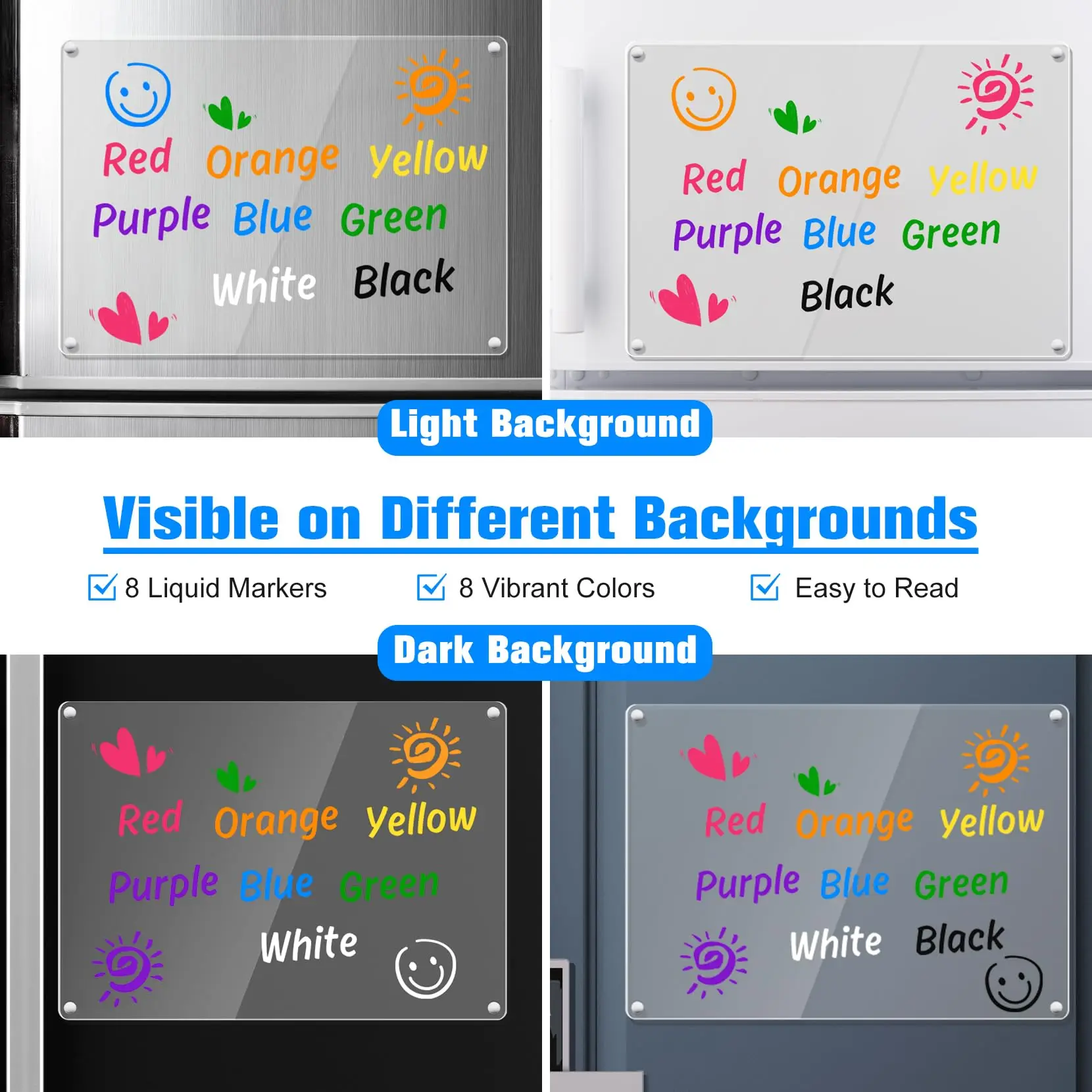 마커 8개, 생생한 색상의 분필 마커, 물로 지울 수 있는 마커, 8개입, 미술 프로젝트, 메뉴판, 교실 교육용