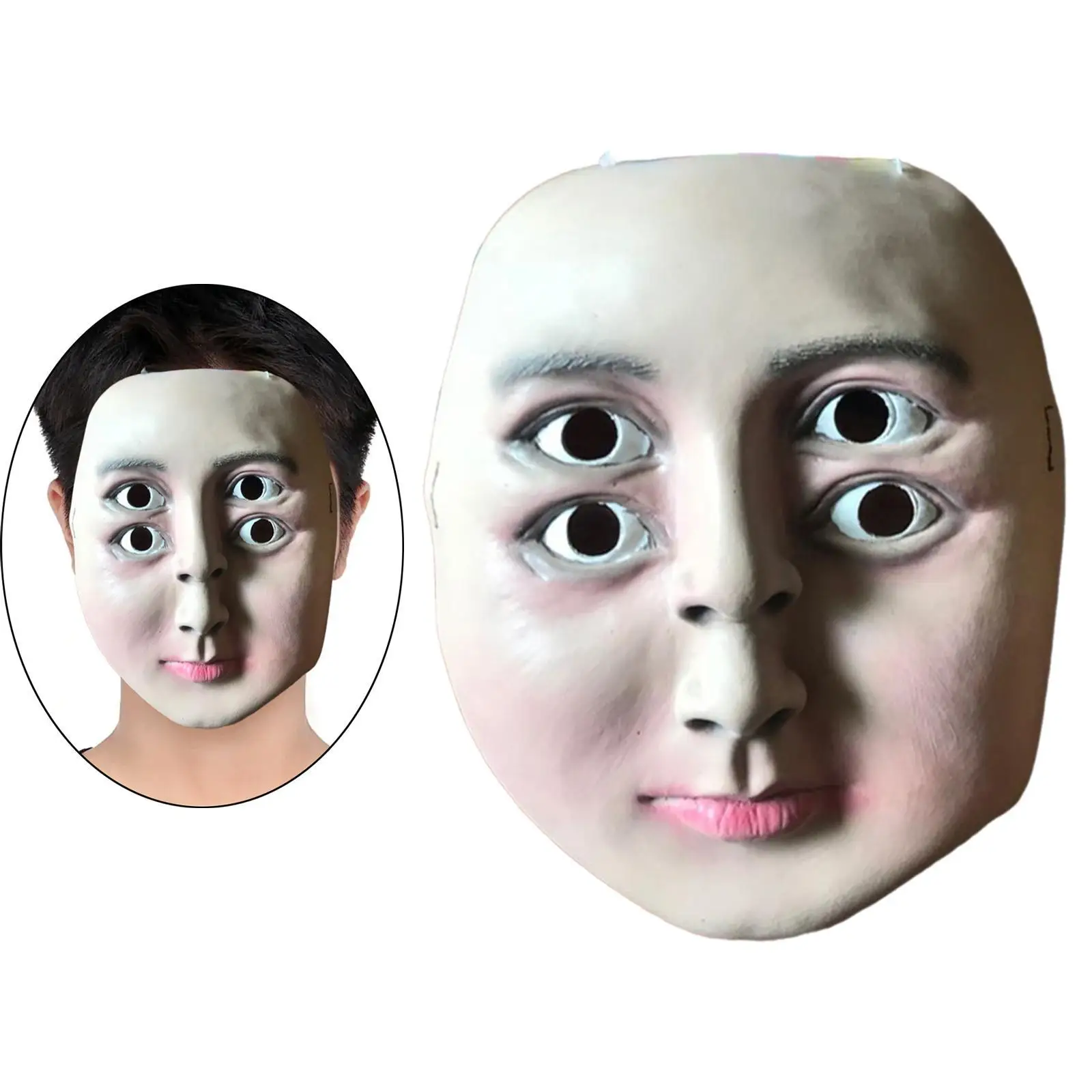 Halloween Four Eyes Mask Decor Creative Latex Dance Makeup Props for Fancy Dress Stage Performance Haunted House Easter Carnival Halloween Four Eyes Mask Decor Creative Latex Dance Makeup Props for Fancy Dress Stage Performance Haunted House Easter Carnival