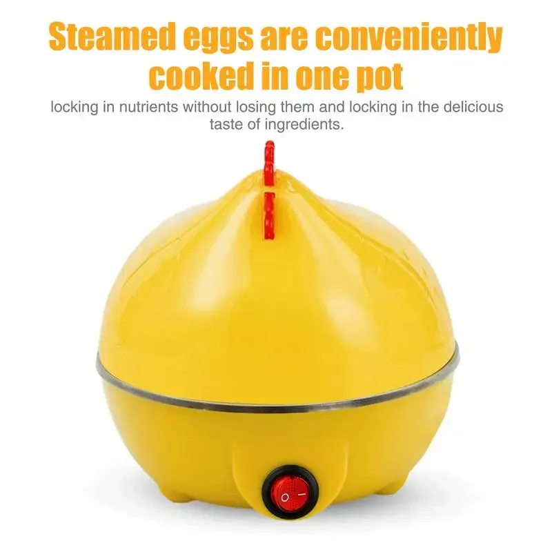 Home Kitchen Cooking Tool 7-Egg Capacity Egg Cooker Chicken Shaped Egg Boiler Eggs Steamer Appliance Utensil 2