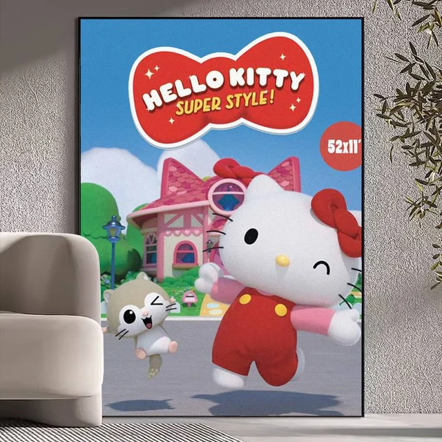 Kawaii Hello Kitty Cartoon Cute Poster Sticker Wall Hanging Painting  Desktop Display Home Decoration High Quality Printed Matter - AliExpress