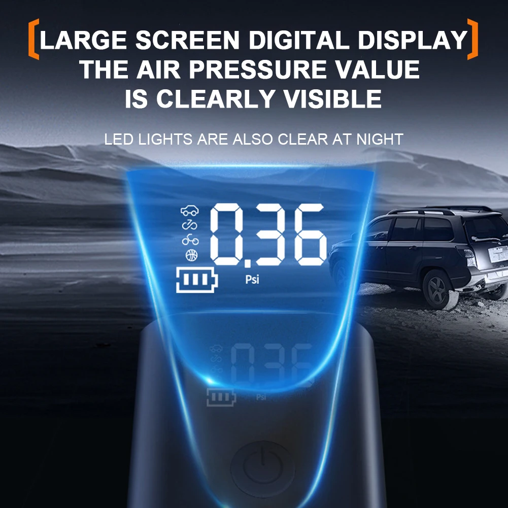 Car Tyre Inflator High Precision Portable Air Compressor Digital Display Handheld Inflatable Pump for Car Motorcycle Bike Ball