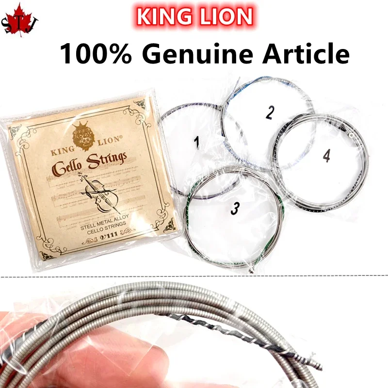 3/4 4/4 cello strings 1 set (A-D-G-C) KING LION V111,Steel wire alloy cello strings.cello Parts Accessories