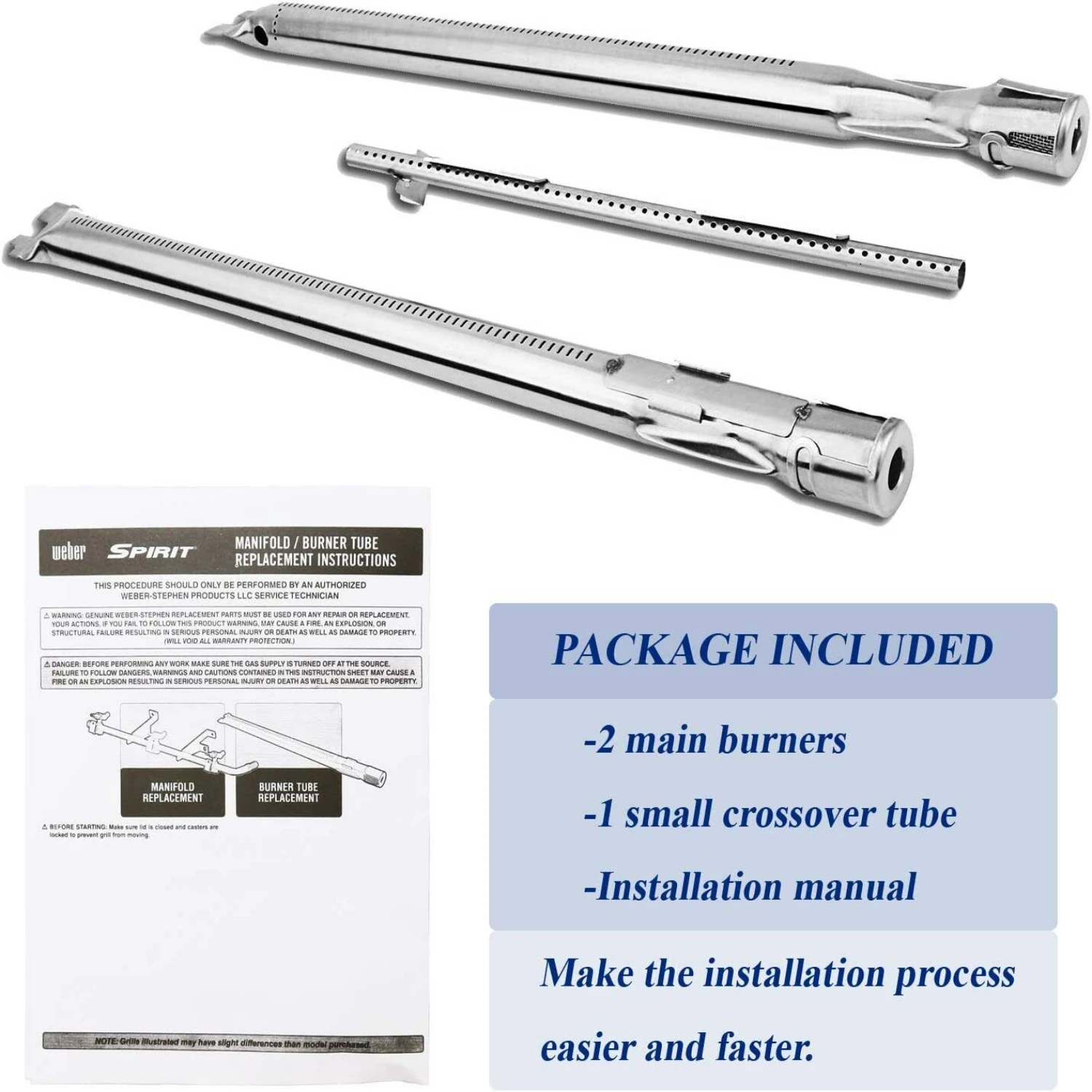 Enhance your BBQ prowess with this premium stainless steel burner upgrade for your Weber E210 grill. Elevate outdoor cooking wit