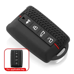 Silicone Car Key Case and Keychain Holder - Premium Remote Cover Bag Shell Accessories (Black)