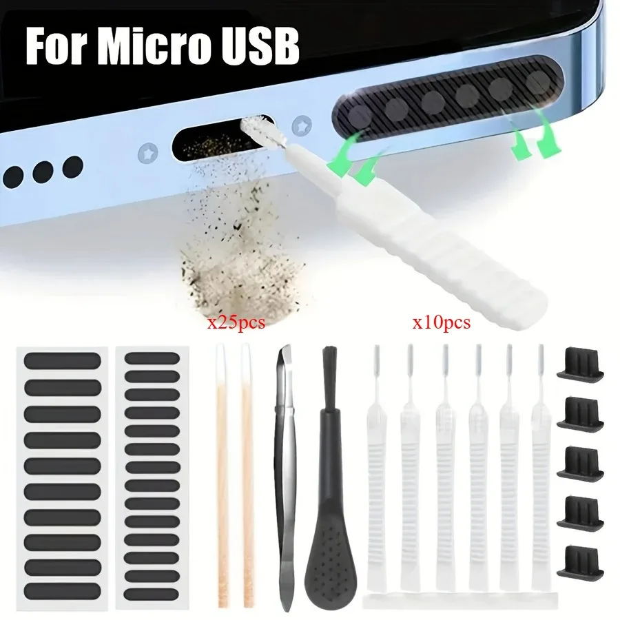 Comprehensive 66-Piece Phone Cleaning Tool Kit with Dust Remover Brush for Charging Port and Speaker Maintenance