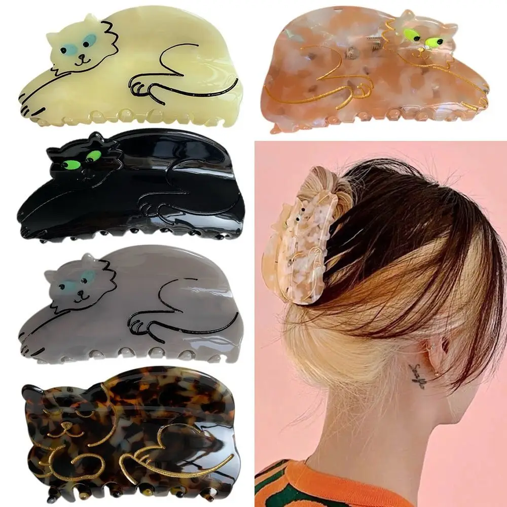 1 Pz Ins Texture Artigli Per Capelli Ragdoll Cat Amber Cat Scratch Clip Fermagli Per Capelli In Acetato Cartoon Cute Hair Pin Accessori Per Capelli A 