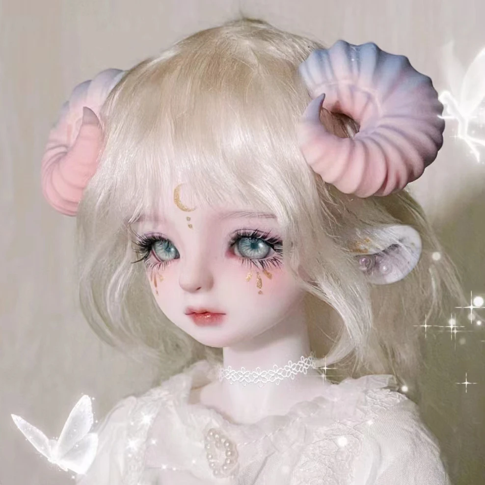 

New 1/4 BJD Doll Head With Body Resin Material High Quality Lovely Sheep Girl Doll No Makeup DIY Model Collection Toys Gift