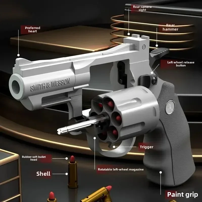 Toy Guns Soft Bullet Toy Gun Soft Dart Toy Gun Pistol Toys Continuous Firing ZP5 357 Revolver Launcher Pistol Soft Dart Bullet Toy Gun for Kids Adult