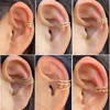 1Piece Crystal CZ Clip On Earring EarCuff Without Piercing Helix Cartilage Ear Clip Ear Wrap Earrings Women Teen Cuffs
