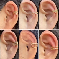 1Piece Crystal CZ Clip On Earring EarCuff Without Piercing Helix Cartilage Ear Clip Ear Wrap Earrings Women Teen Cuffs