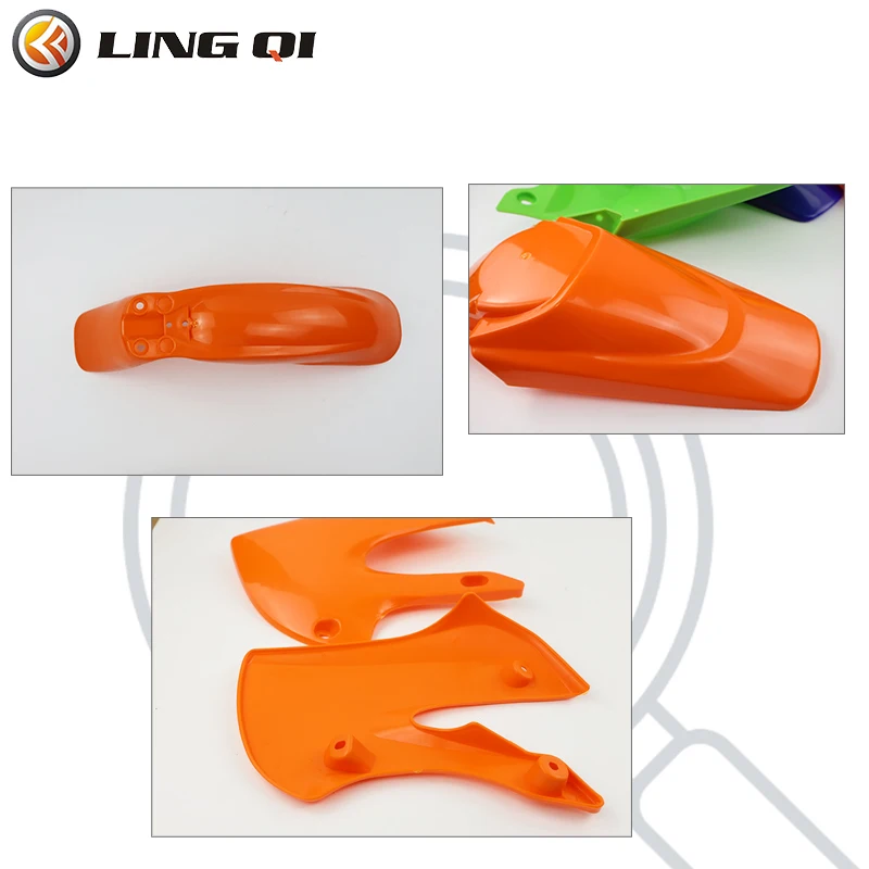 KLX110 motorcycle parts dirt bike plastic Fairing Fender Kit and number plate For KLX 110 KX65 DRZ110 RM65