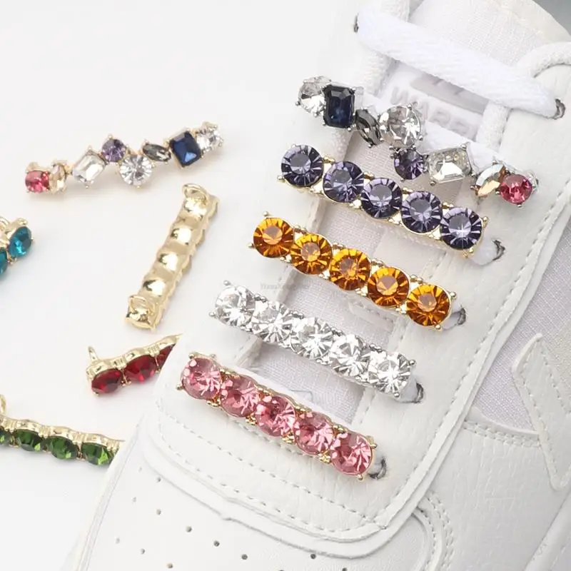 

New 1Pcs Colorful Jeweled Rhinestone Shoe Charms Sneaker Charms Girl Gift Shoe Decoration DIY Shoelaces Buckles Shoes Accesories