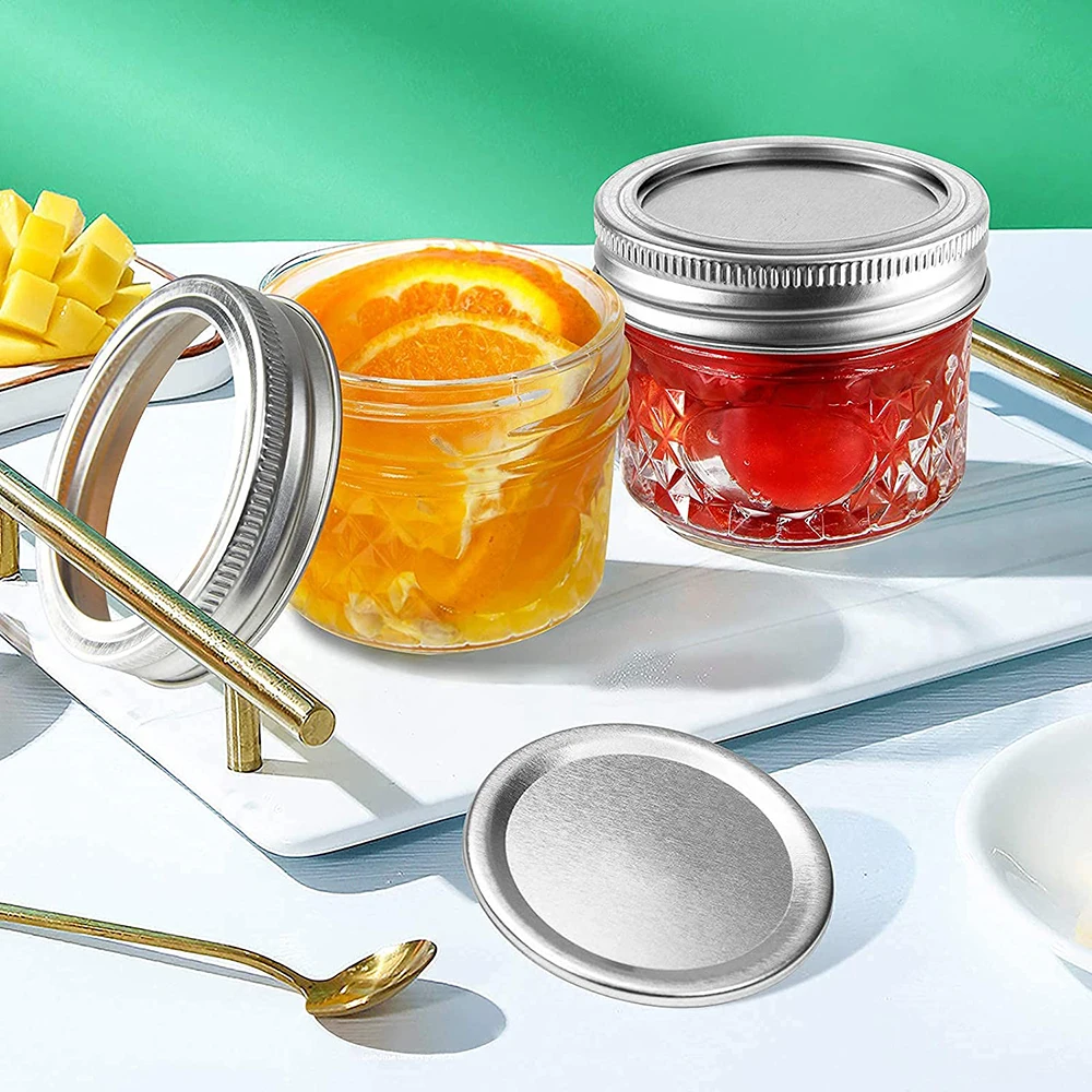 Small Mason Jars with Lids and Bands, 120ml Mini Canning Jars with Crystal  Glass for Food Storage like Jelly, Spice, Yogurt, Jam - AliExpress