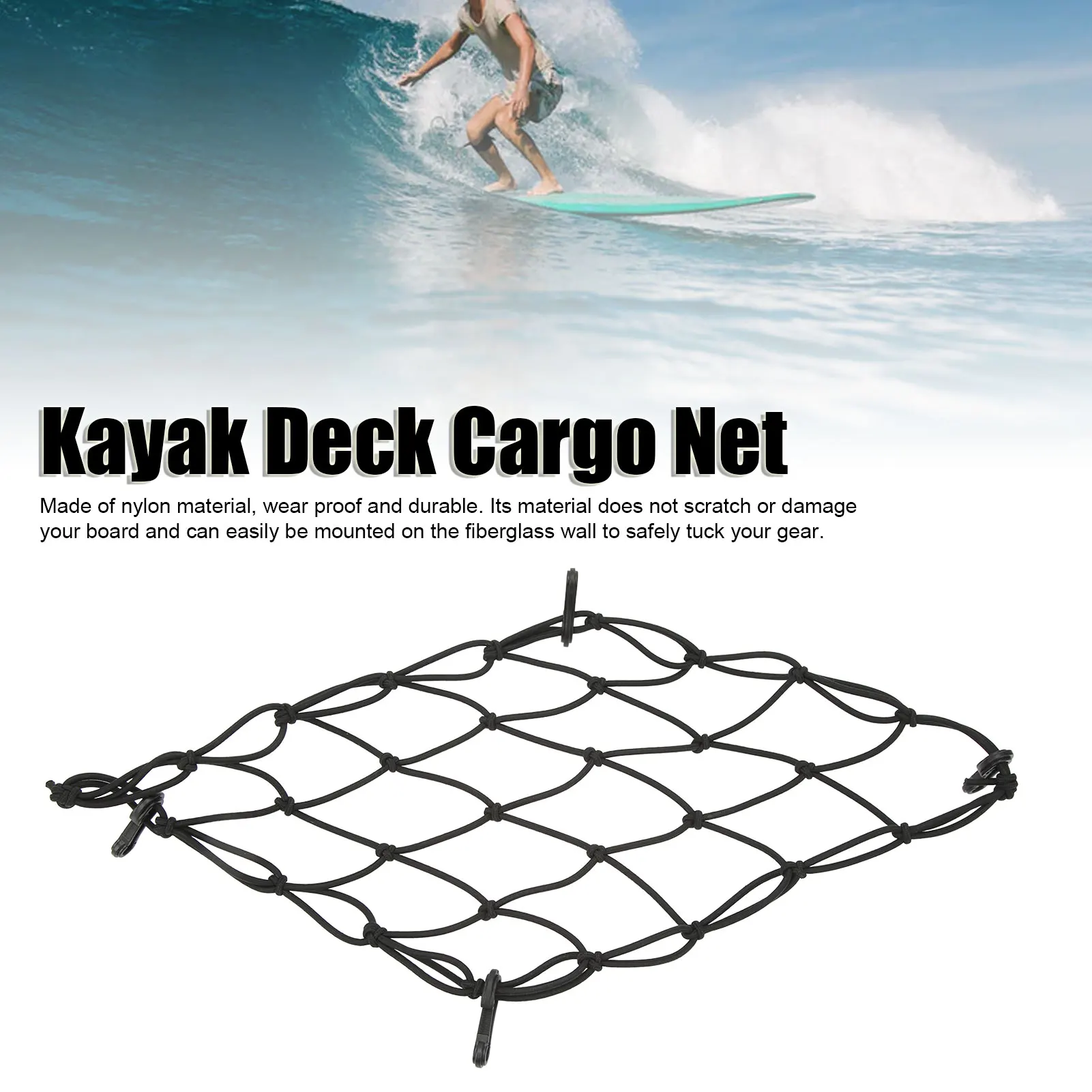 Kayak Cargo Bungee Net Portable Boat Console Cargo Net Propel Paddle
