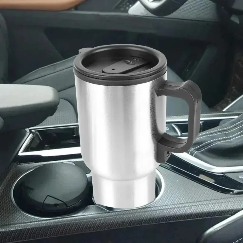 12V 450ml Electric Heating Car Kettle Water Coffee Milk Thermal Mug Camping Travel Kettle Vehicle Heating Bottle 3