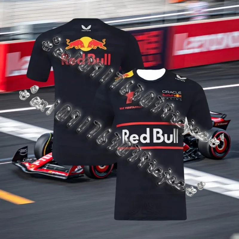 Oracle Red Bull Racing F1 남성용 Max Verstappen 오토바이 드라이버 티셔츠 네이비 블루 _ 2025 성인 속도 건조 편안한 티셔츠