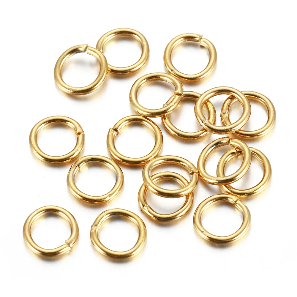 100 Stück 4 mm 5 mm 6 mm 7 mm 8 mm offene Biegeringe Verbinder Edelstahl vergoldet Spaltringe Schmuckherstellung DIY Versorgungszubehör – Detail 2