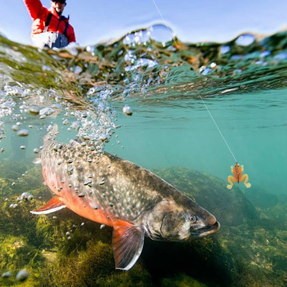 Soft Frog Fishing Lure with Anti Bite Steel Line for Bass Catfish