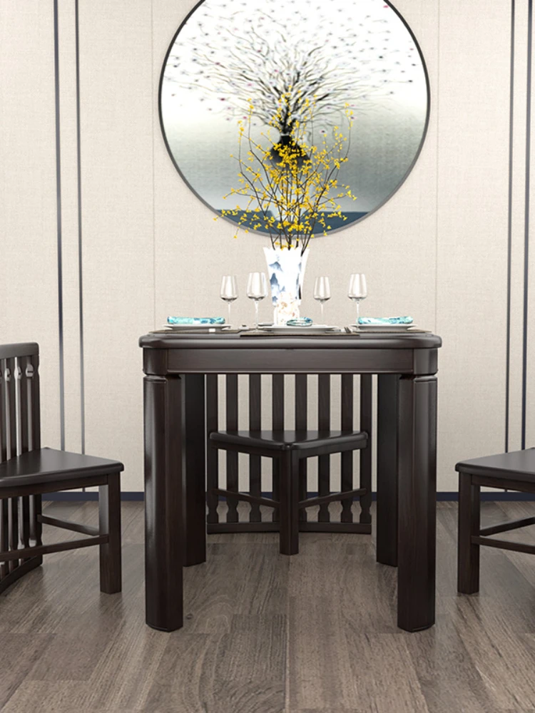 Dining table 2024 with hidden chairs