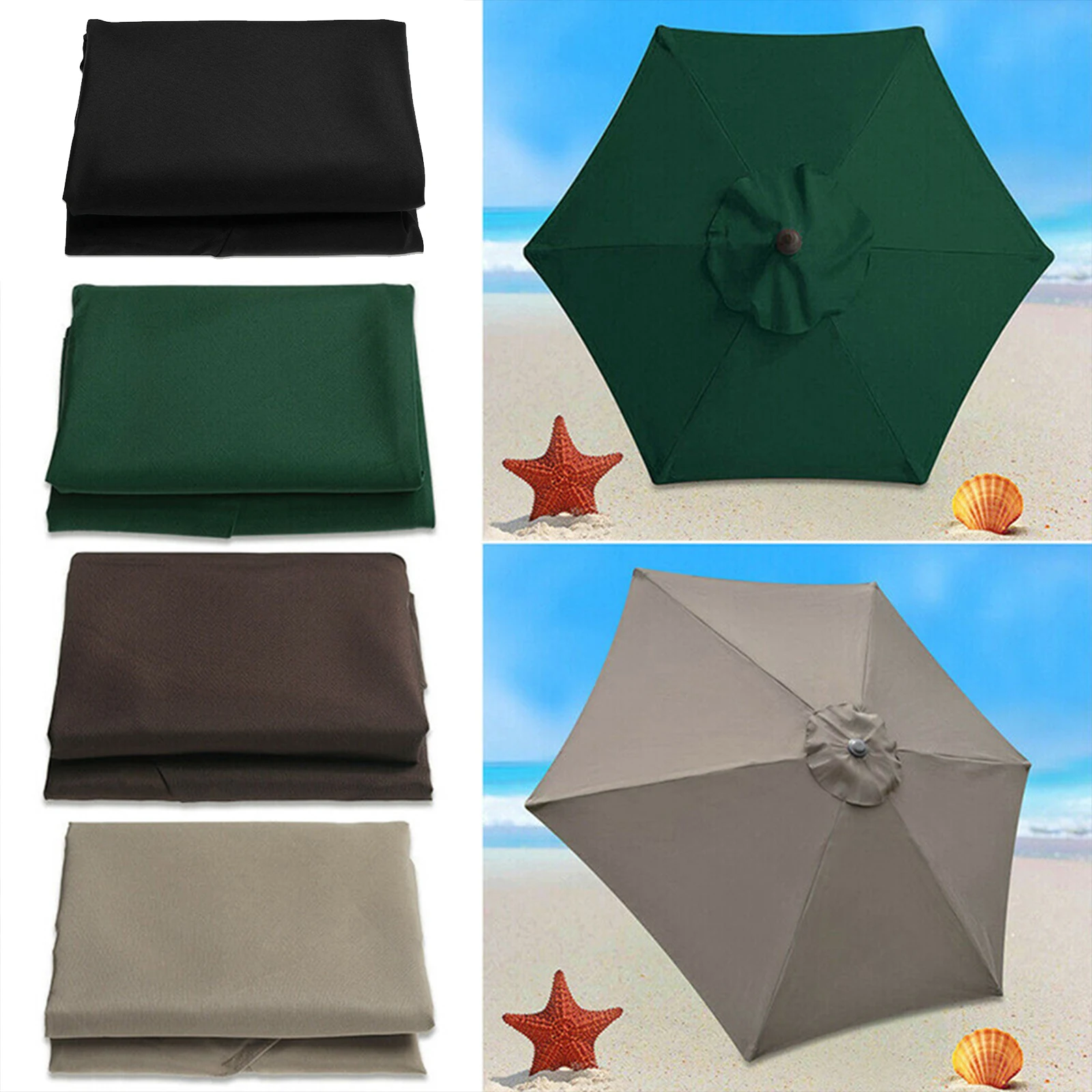 Replacement Umbrella Surface for 2m 6 Bone Roman Umbrella Outdoor Sunshade Parasol Waterproof UV Protection Fabric without Stand