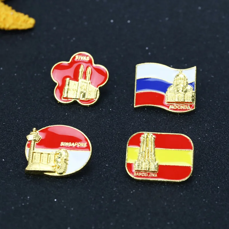 Spain Russia Turkey Singapore Flag Brooch Pins ES RU TR SG Barcelona Moscow  Sivas Pins Demin Jacket Bag Pins Badge Jewelry Gift - AliExpress