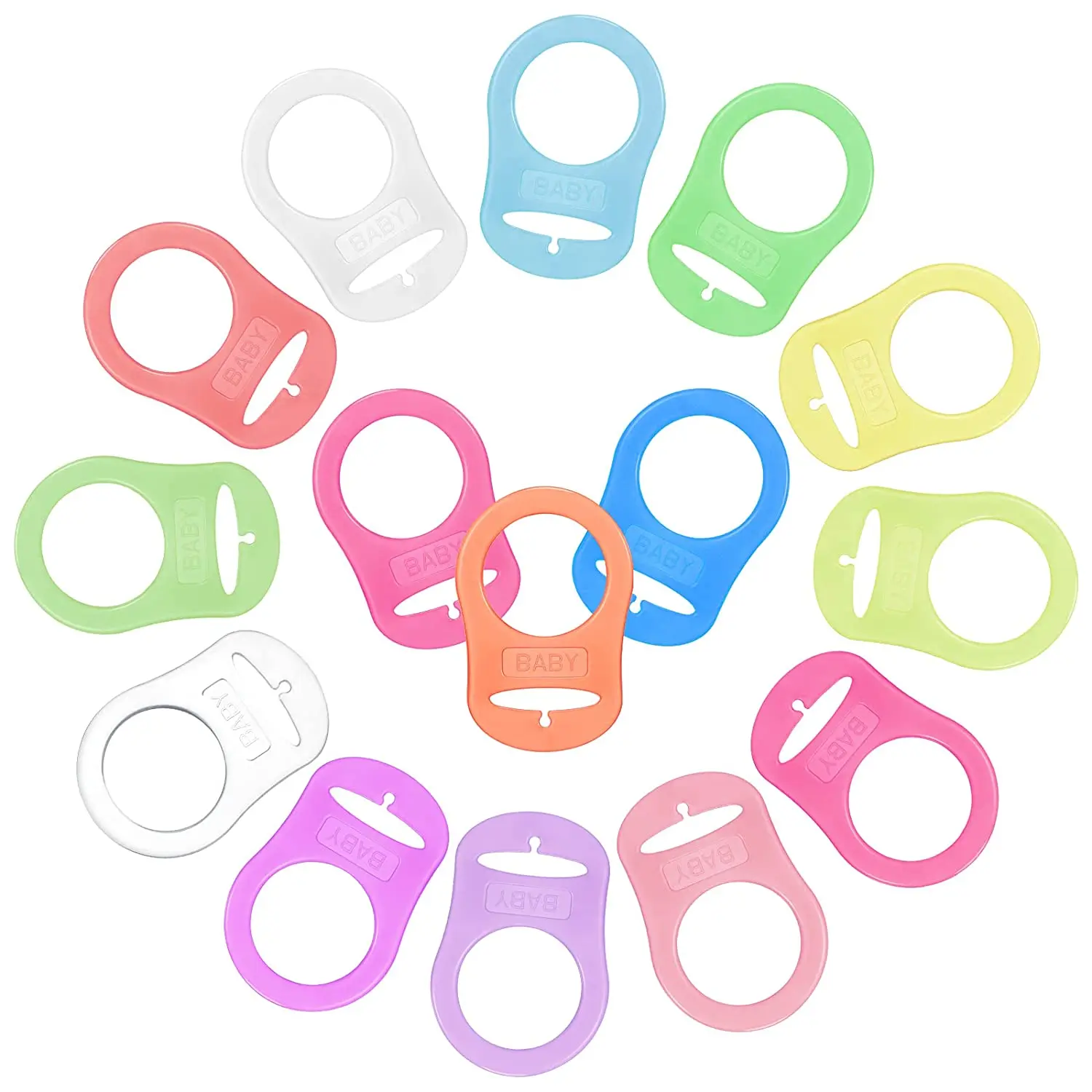 200pcs food grade BPA Free silicone baby mam pacifier teether dummy adapter holder rings for NUK