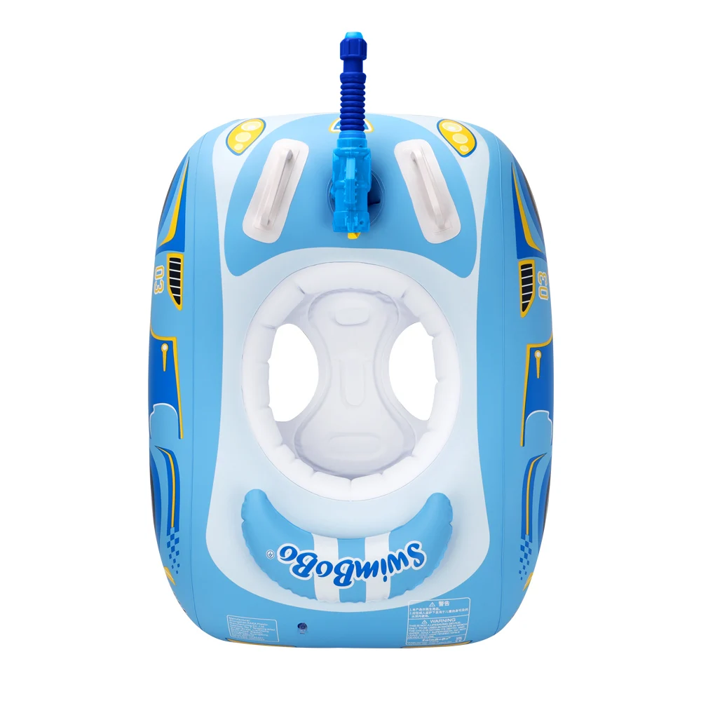 Swimbobo Kids Safe Handle Inflatable Car Swimming Seat Boat Floating Children Toy Water Gun Children Swim Pool Float Ring 3