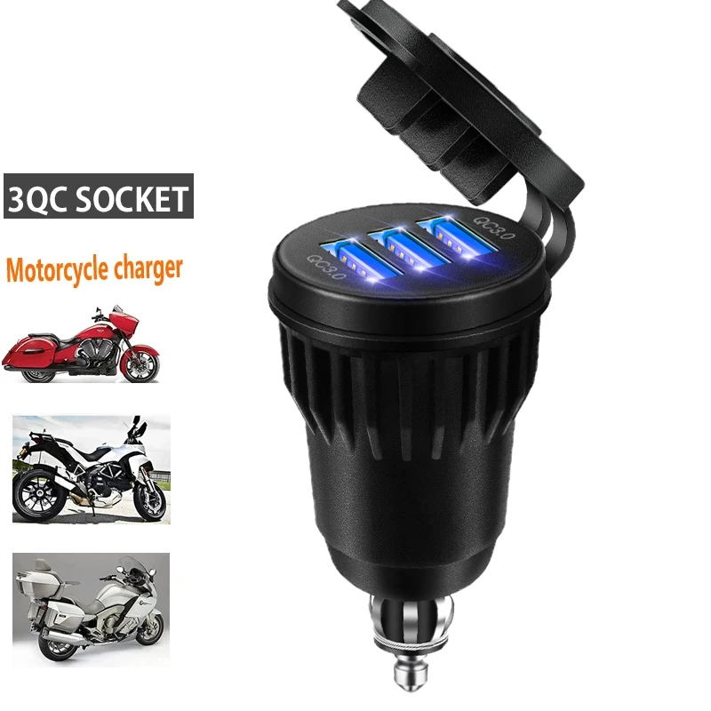 

Motorcycles Quick Charge 3.0 3 US C DIN Charger Plug Cigarette Lighter Adapter For BMW F 900 XR R 850GS 750 GS R1250GS