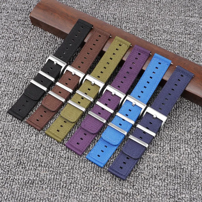 Durable Nylon Weave Watch Band with Stainless Steel Buckle - Quick Release, Waterproof Wrist Strap