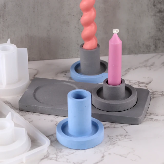 Molde De Silicona Con Tapa, Para Vela De Yeso De Resina