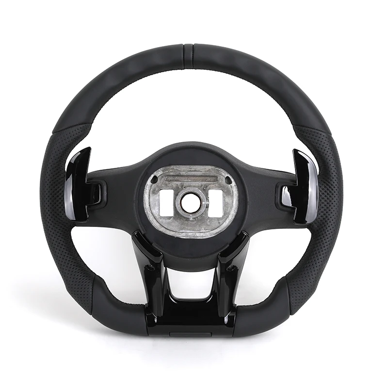 With Piano Black Trim Full Leather Steering Wheel for Mercedes Benz W205 W211 W177 W221 GLS X167 GLA45 X156 Gle 53 AMG GT