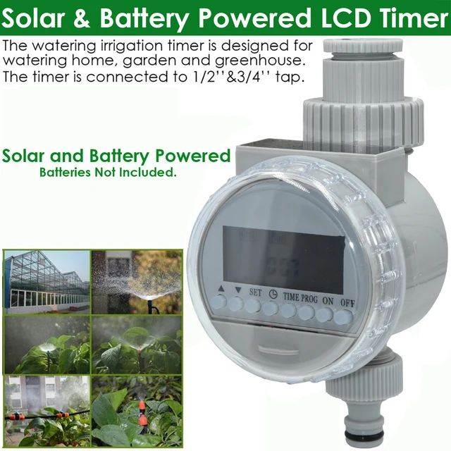 Solar & Battery Powered Water Timer Irrigation Solenoid Valve Controller Waterproof Power-saving Greenhouse Irrigation System 6
