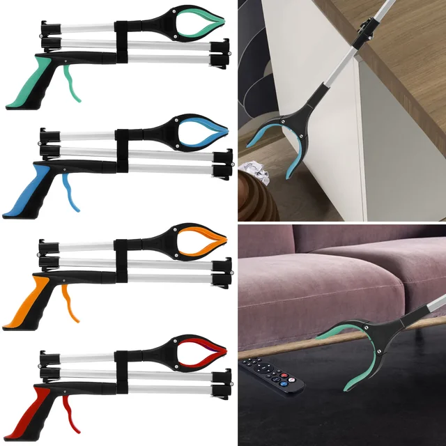 Foldable Gripper Extender Litter Picker Grabber Stick with 360 ° Rotating Clip Hand Tools Portable Collapsible Garbage Grabber 1